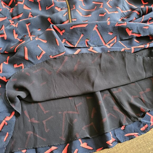 Shoshanna Carla Pritzker Print 100% Silk Printed Long Sleeve A-Line Mini Dress 4 - Picture 8 of 13